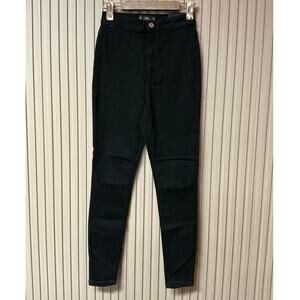 Missguided Vice High-Waisted Slash Knee Skinny Jeans Size US 6S